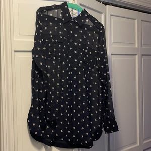 Banana Republic Sheer Navy Blouse